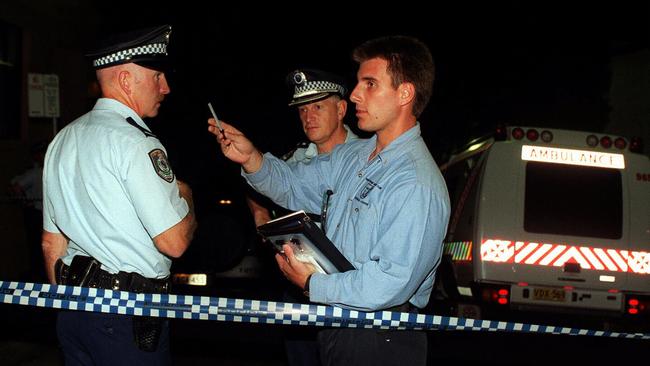 Police officers at the scene where DK’s Boys founder Danny Karam was shot dead in an ambush set up by his second-in-charge Michael Kanaan. File picture