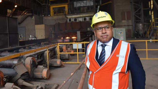 GFG Alliance executive chairman Sanjeev Gupta at the Whyalla steelworks.