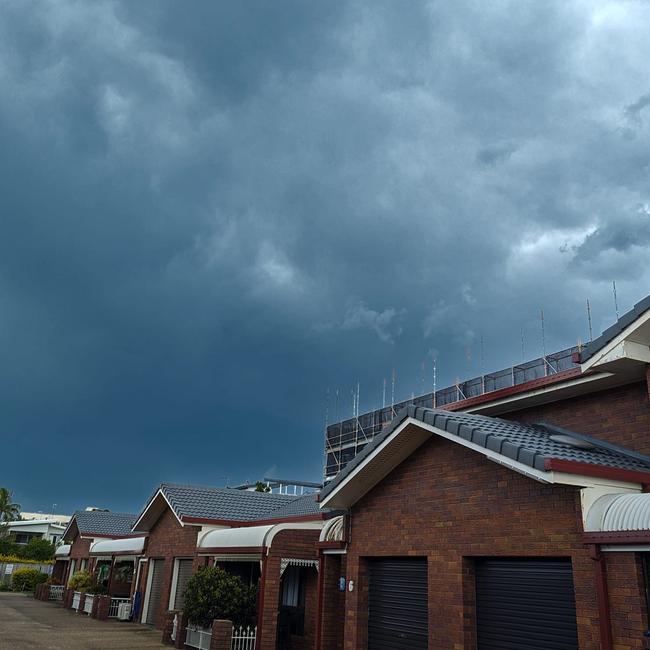 Storm clouds over Redcliffe. Photo: Russ Waller