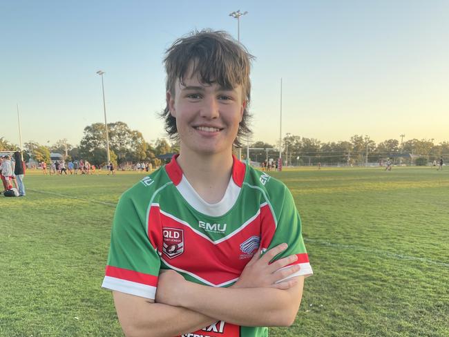 Wide Bay Bulls player Caleb Berthelsen pictured while playing for the under-15 Hervey Bay Seagulls Rugby League Club.