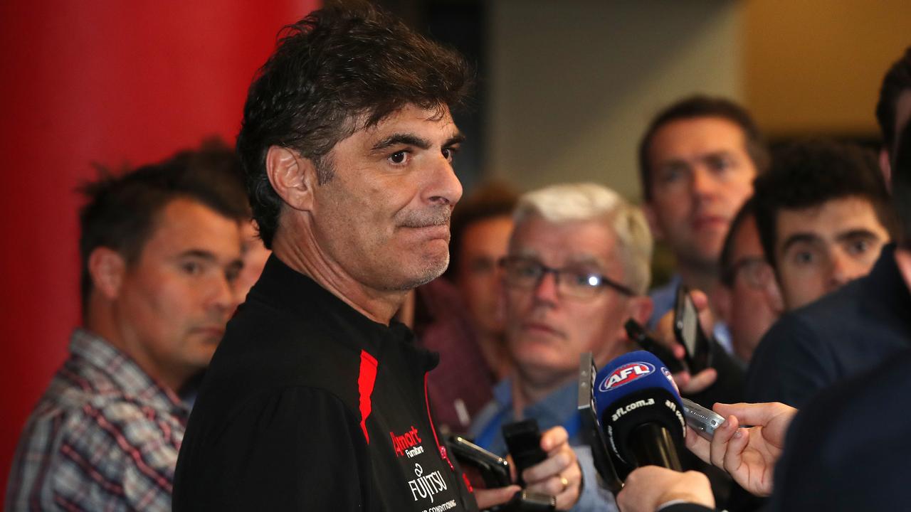Last day of the AFL Trade Period at Marvel Stadium. Adrian Dodoro, Essendons list manager, speaks to the media after the conclusion of the 2019 AFL trade period .Picture: Michael Klein.