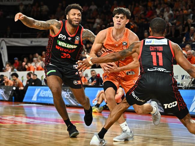 Taran Armstrong played out of his skin in the first half for Cairns against Perth. Picture: Getty Images