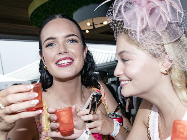 Ciarn Niven and Brooke Vincent enjoying the Magic Millions at Aquis Park , Gold Coast.Picture: Glenn Campbell