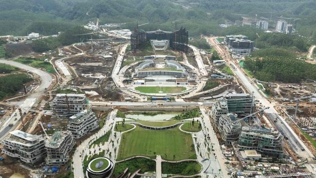 An aerial view of Indonesia's future Presidential Palace at the future capital city of Nusantara in Penajam Paser Utara, East Kalimantan. Picture: AFP