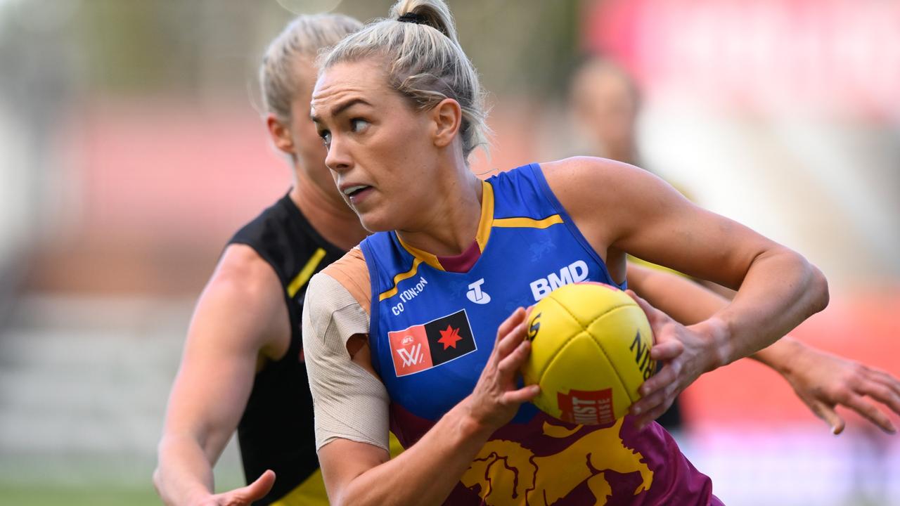 Orla O'Dwyer competes for the ball during the AFLW qualifying final between Brisbane and Richmond at Metricon Stadium. Picture: Matt Roberts/Getty Images