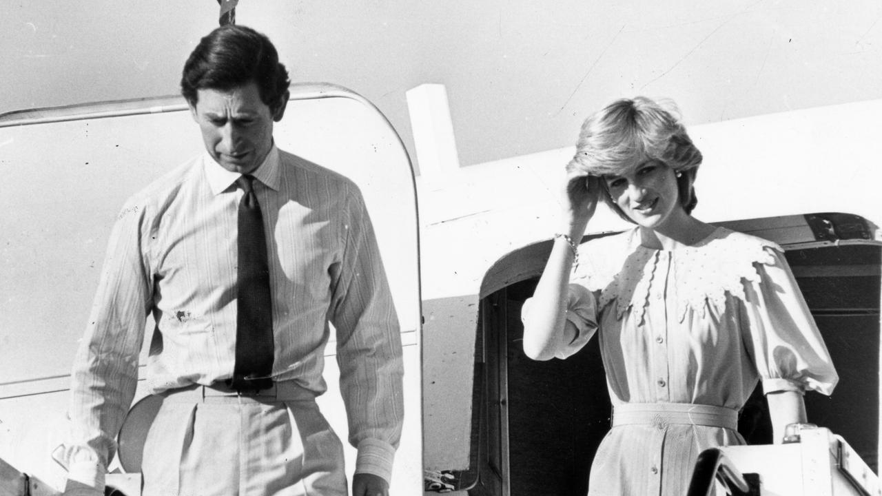 Prince Charles and Princess Diana arrive at Alice Springs Airport, Northern Territory, in 1983. Picture: NewsCorp