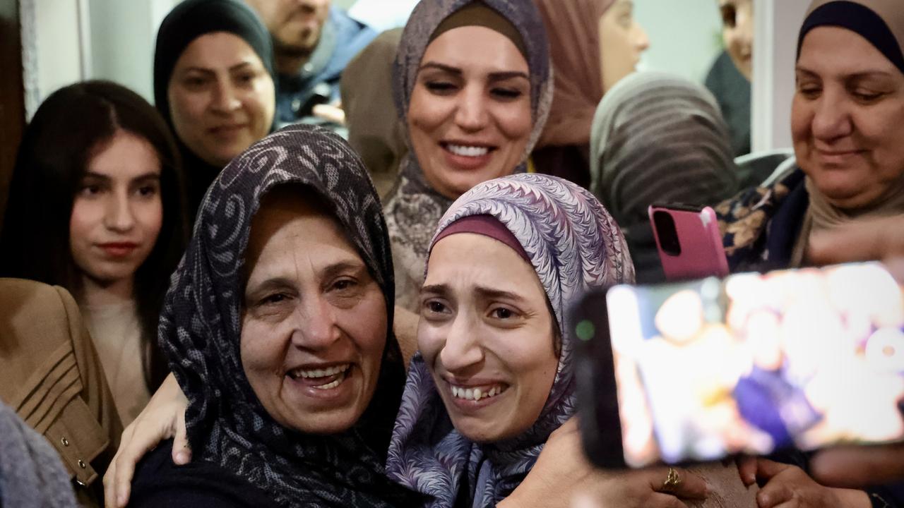 Palestinian prisoner Shuruk Duveyat reunites with her family in Jerusalem. Picture: Getty Images