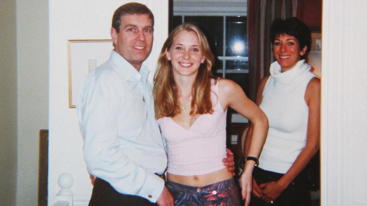 Prince Andrew pictured with Virginia Roberts (centre) and Ghislaine Maxwell in 2001. Picture: Florida Southern District Court/Supplied