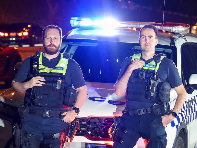 Box Hill Police Station members First Constable Sean Nicholson and Constable Tim Emmerich conducting a patrol as part of Operation Fortess. Picture: Ian Currie