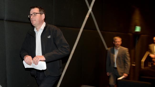 MELBOURNE, AUSTRALIA – NewsWire Photos JULY 6: Victorian Premier Daniel Andrews leaves the media briefing after delivering the latest news on the state's COVID outbreak. Picture: Andrew Henshaw/NCA NewsWire