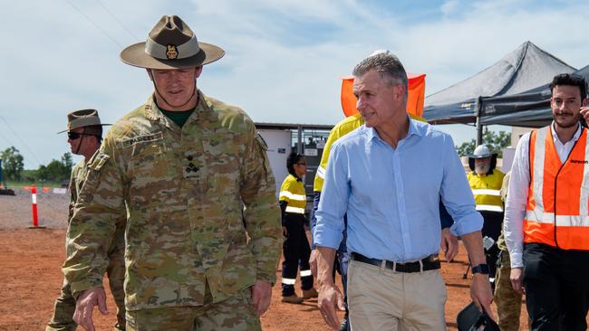 Brigadier Doug Pashley CSC showed Mr Thistlethwaite around the multimillion-dollar new facility. Picture: Pema Tamang Pakhrin