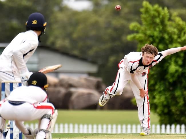 Terrace bowler Sam JonesBrisbane Grammar School v TerraceSaturday February 10, 2024. Picture, John Gass