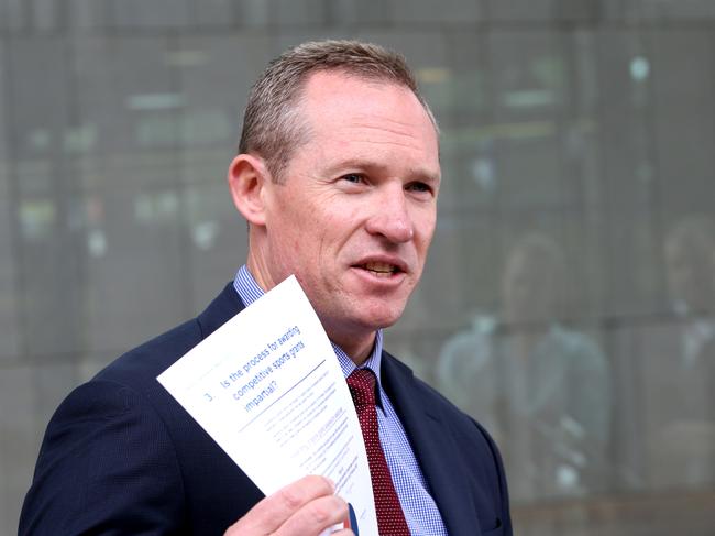 Mick de Brenni speaks at a press conference on sport funding, at William St Brisbane City, on Thursday September 24th 2020 - Photo Steve Pohlner