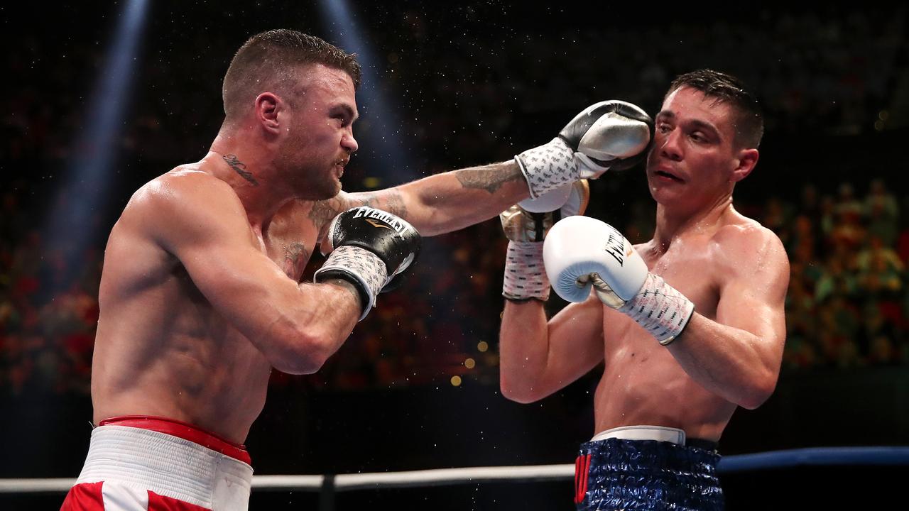 Dwight Ritchie punches Tim Tszyu during his last fight.