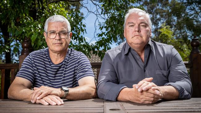 Alan Whitcher and David Sheppard have launched action against Mentone Grammar. Picture: Jake Nowakowski