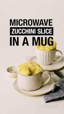 Microwave zucchini slice in a mug