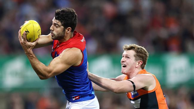 Christian Petracca has Dustin Martin in his sights. Picture: Getty Images