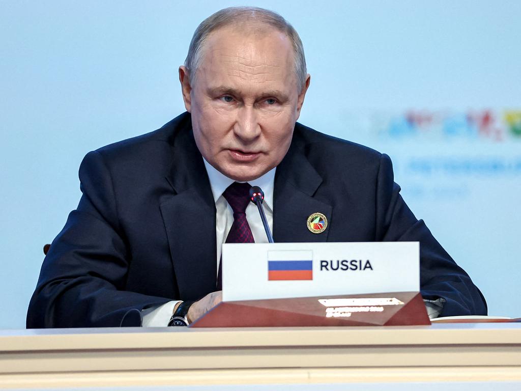 Russian President Vladimir Putin speaks during a plenary meeting at the second Russia-Africa summit in Saint Petersburg on July 28, 2023. Picture: AFP