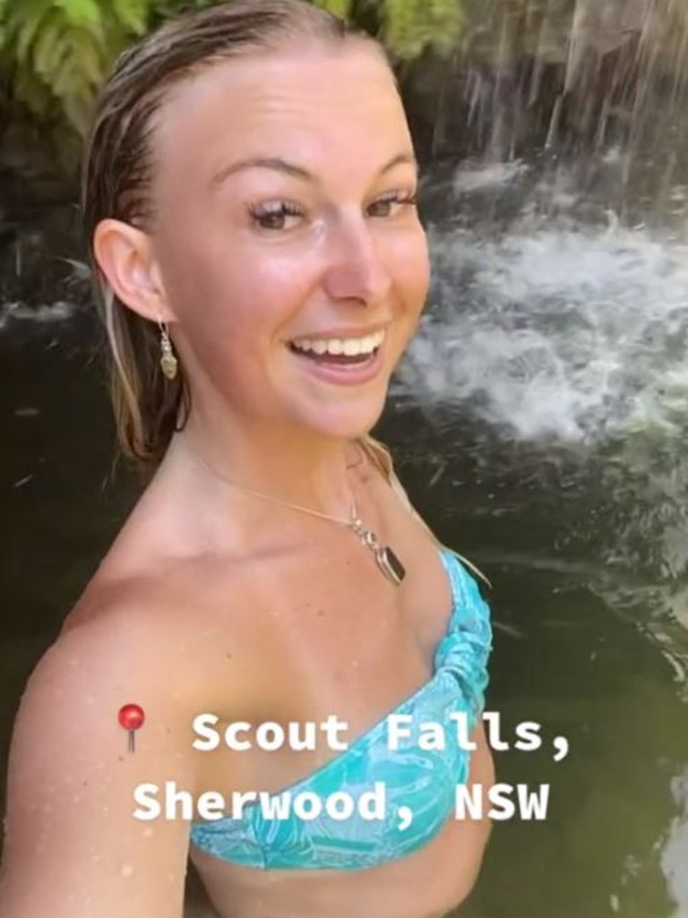 Aussies have discovered Scouts Falls in Glenreah NSW — and they’re obsessed. Picture: TikTok/jaz_france