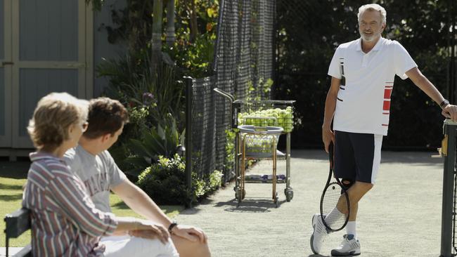 Neill and Bening play retired tennis coaches Stan and Joy Delaney. Picture: Vince Valitutti/Peacock