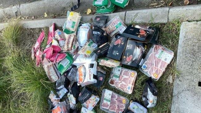 The haul of meat being hawked in Cairnlea. Picture: Victoria Police