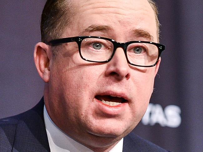 SYDNEY, AUSTRALIA - NCA NewsWire Photos August, 20, 2020Photo of Quantas CEO Alan Joyce at the Qantas press conference at 10 Bourke Road Mascot.Picture: NCA NewsWire/Flavio Brancaleone