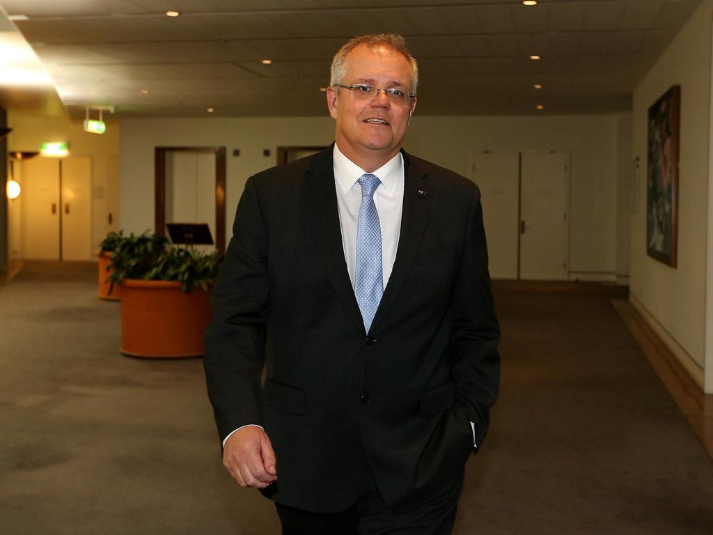 Treasurer Scott Morrison seen at Parliament tonight. Pic Kym Smith