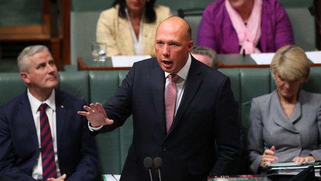 Home Affairs Minister Peter Dutton refused to publicly criticise the Prime Minister’s energy stance on Thursday. Picture: Kym Smith