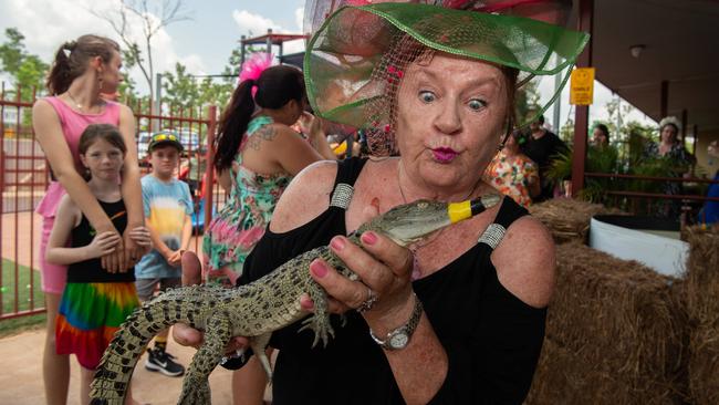 Jenny Krumbeck at the Berry Springs Tavern croc race. Picture: Pema Tamang Pakhrin