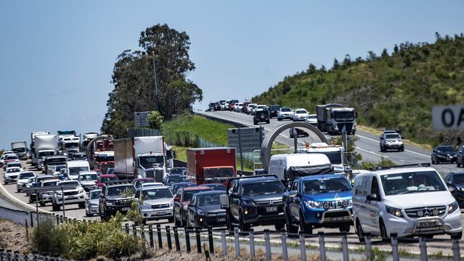 Traffic at a standstill for kilometres southbound on the M1. Picture: Nigel Hallett