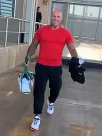 Troy Xerri leaves the prison on Friday. Source: Tik Tok