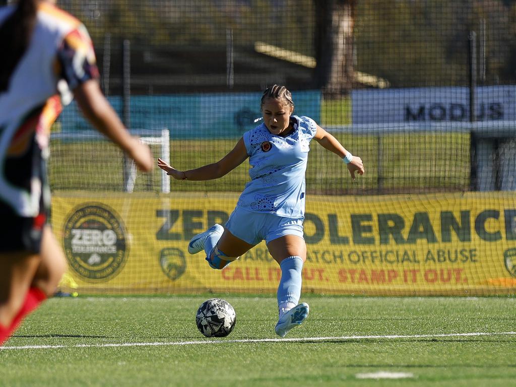 Darelle Avery. Picture: Michael Gorton. U16 Girls NAIDOC Cup at Lake Macquarie Regional Football Facility.