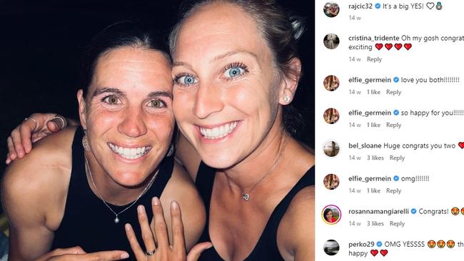 Chelsea Randall and Marijana Rajcic engaged again Picture: Supplied