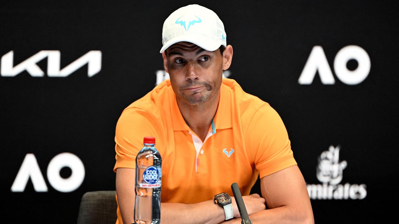 Spain's Rafael Nadal speaks during a press conference ahead of the Australian Open tennis tournament in Melbourne on January 14, 2023 (Photo by Saeed KHAN / AFP)
