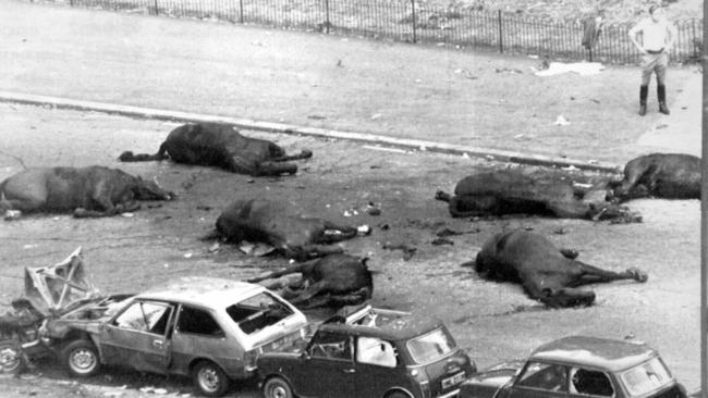 Scene of the 1982 IRA terrorist bombing in Hyde Park. Picture: Supplied