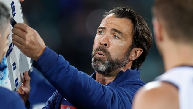 Chris Scott was furious with the bouncing of the ball. Picture: Michael Willson/AFL Photos via Getty Images