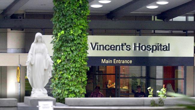 The main entrance at St Vincent's Hospital in Sydney. Picture: News Corp