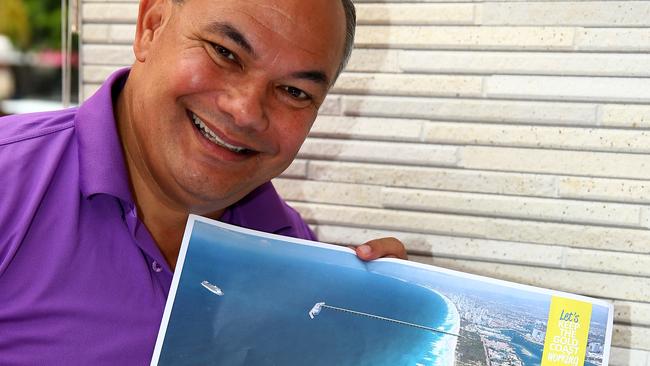 Mayor Tom Tate is hoping to keep the cruise ship terminal alive with a new site at Philip Park, Main Beach. Pic by David Clark