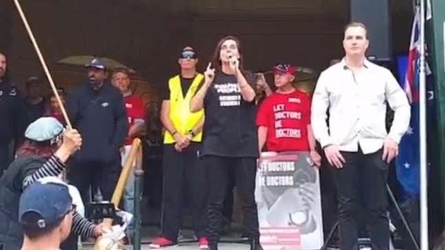 Catherine Cumming attracted attention after telling a rally she wanted Andrews to turn into red mist.