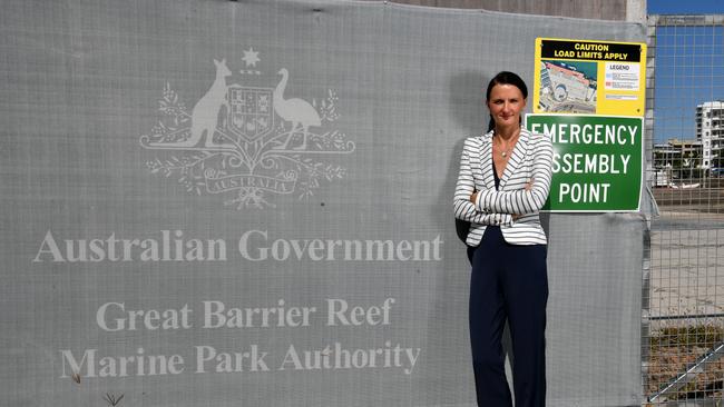 Townsville Enterprise CEO Claudia Brumme-Smith at empty site of the proposed new aquarium in Flinders Street. Picture: Evan Morgan