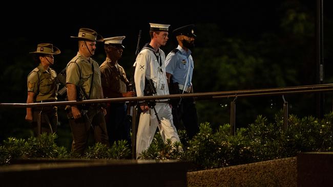 109 years after the Gallipoli landings, Territorians gather in Darwin City to reflect on Anzac Day. Picture: Pema Tamang Pakhrin