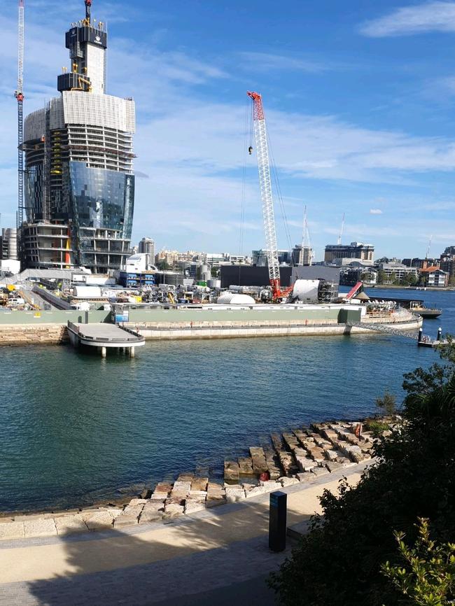 A fault line that runs under Luna Park cuts through Barangaroo and was the inspiration for the design and northerly orientation of the sandstone blocks used along the Barangaroo shoreline