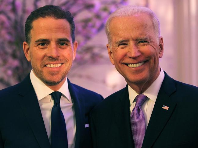 Hunter Biden, with dad, Joe, is also under fire over his dealings with the Ukraine. Picture: Getty Images