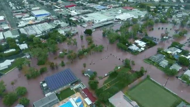 Amazing footage showing Dalby's flooded areas. Picture: 7 News