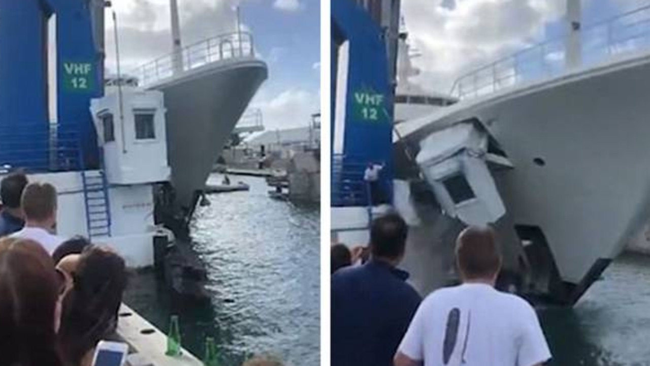 yacht crashes into dock australia