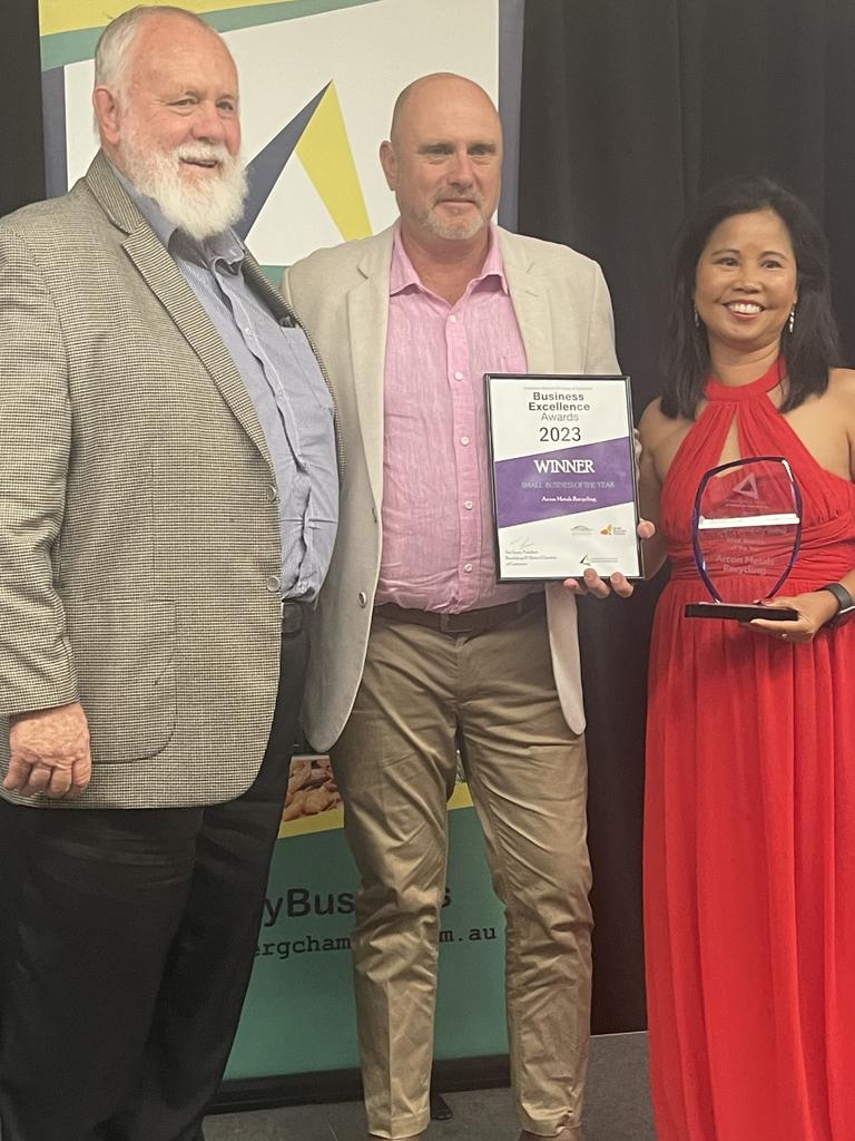 Arcon Metals Recycling received the Small Business of the Year at the 2023 Bundaberg &amp; District Business Excellence Awards.