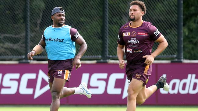 Recruit James Segeyaro was named 18th man for the Broncos. Picture: Richard Gosling