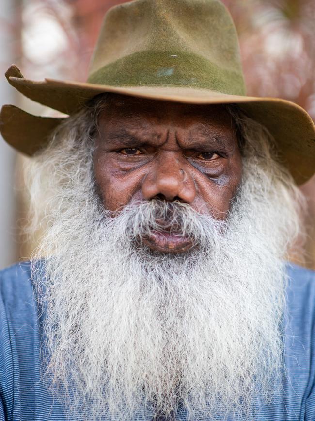 Grandfather of 17-year-old Fionica James, Andrew Dowadi, outside the Darwin Local Court during an inquest into her death. Picture: CHE CHORLEY