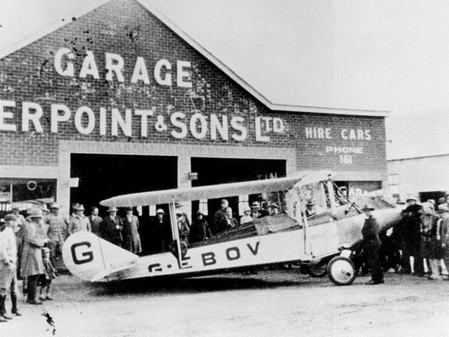 NOT EVERY DAY: Bert Hinkler was a pioneer Australian aviator and inventor. He designed and built early aircraft before being the first person to fly solo from England to Australia, and the first person to fly solo across the Southern Atlantic Ocean. This is an image of Hinkler in 1928 in the main street of Stanthorpe. The wings were folded back and the plane was wheeled down the street to Pierpoint and Sons to be refuelled.