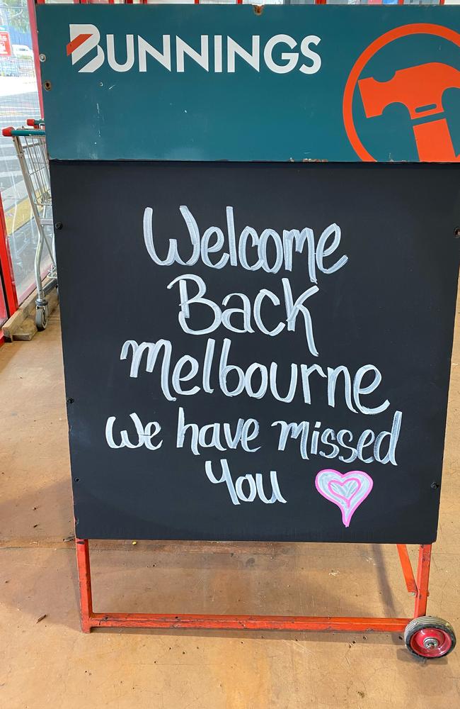 A sign in Bunnings, Port Melbourne. Picture: Supplied